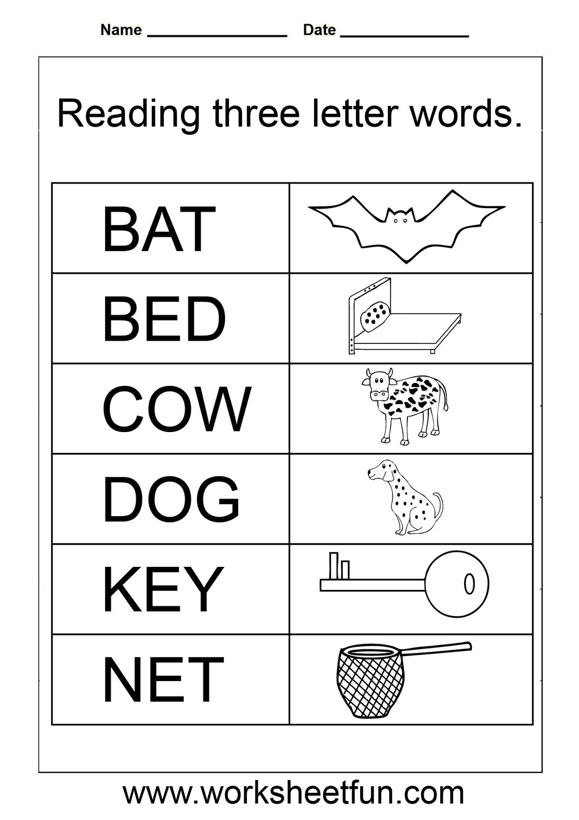 Simple Words - Worksheet | Homeschooling: Reading &amp;amp; Grammar | Free Printable English Reading Worksheets For Kindergarten