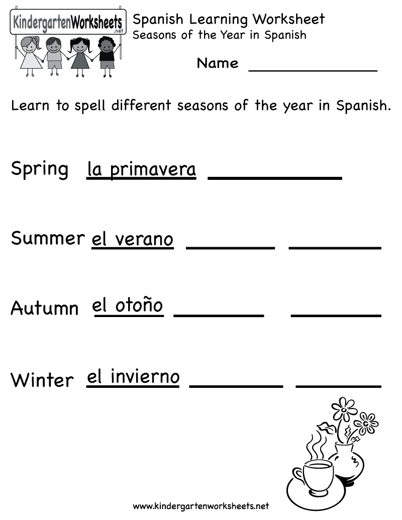 Spanish Worksheets For Kindergarten | Free Spanish Learning - Free | Free Printable Spanish Worksheets For Beginners