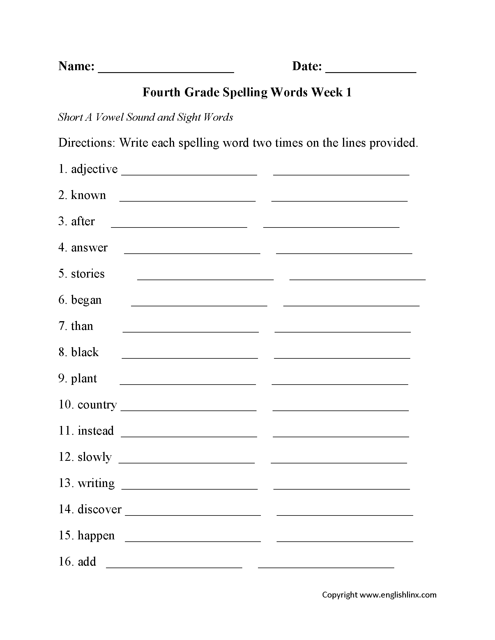 4Th Grade English Worksheets Free Printable Printable Worksheets