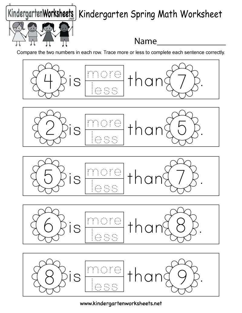 Spring Math Worksheet - Free Kindergarten Seasonal Worksheet For Kids | Spring Printable Worksheets
