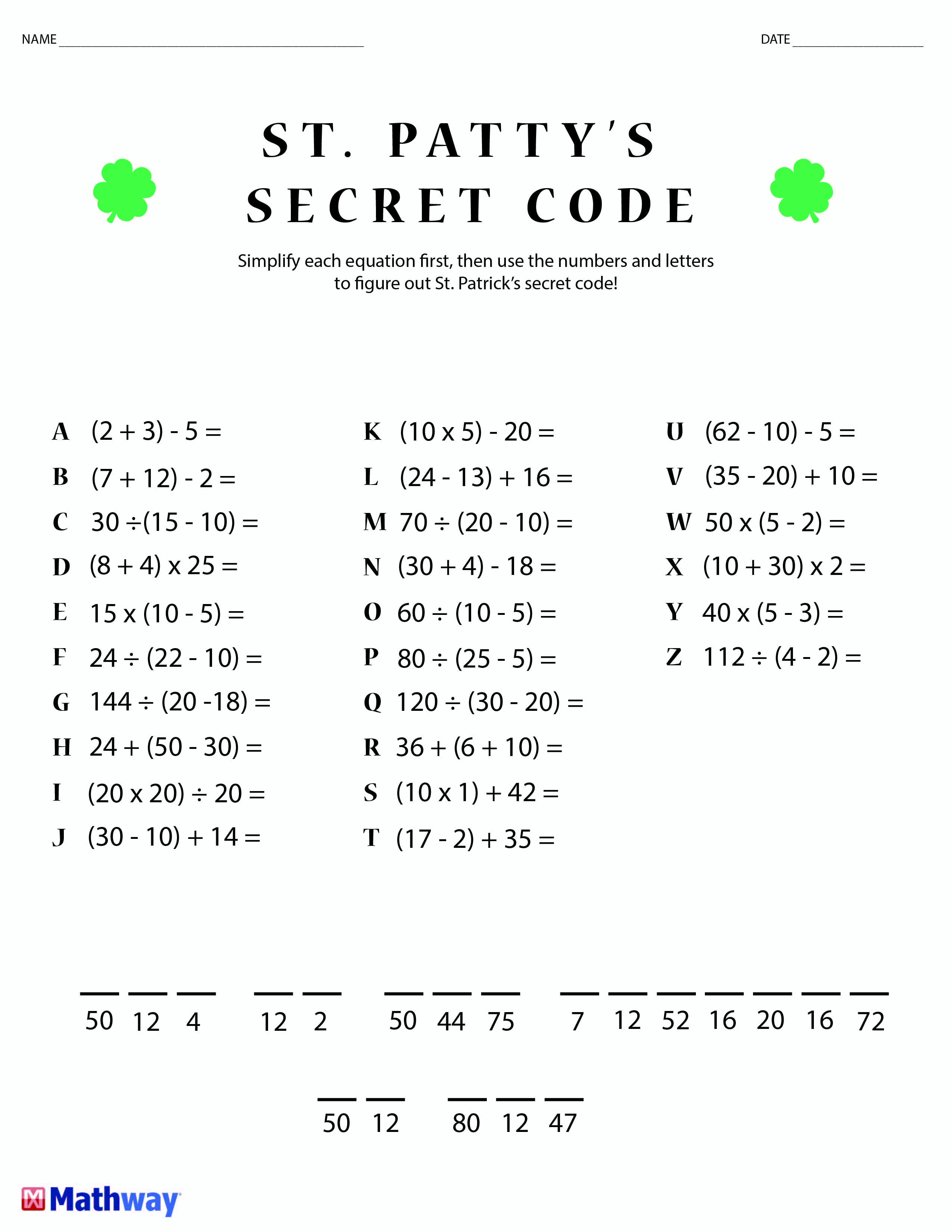 Free Printable Coding Worksheets