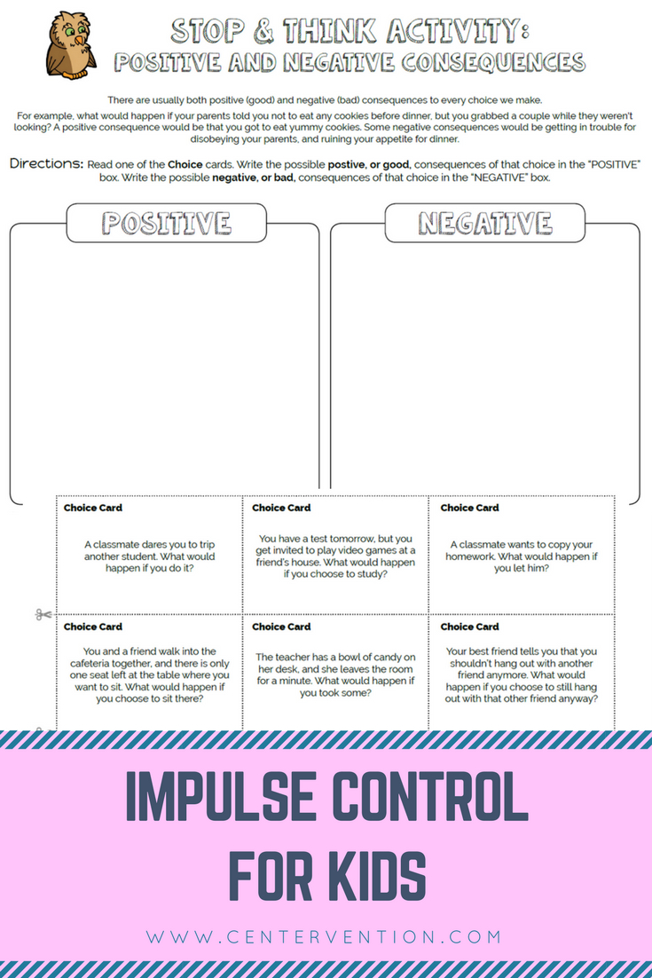 Stop And Think | Elementary School Counseling | Printables And | Impulse Control Worksheets Printable