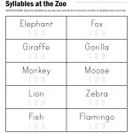 Syllables At The Zoo Worksheet | Reading | Fun Learning, Teaching | Free Printable Syllable Worksheets For Kindergarten