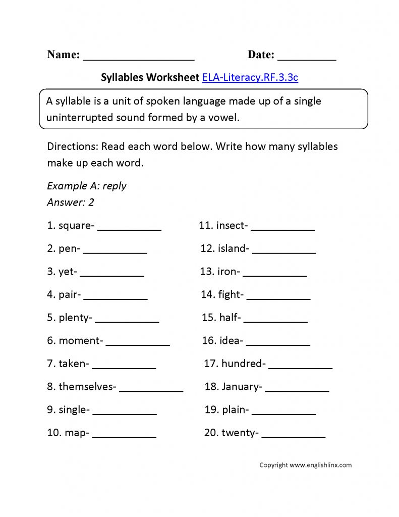 syllables worksheet 1 ela literacyrf33c reading foundational 3rd