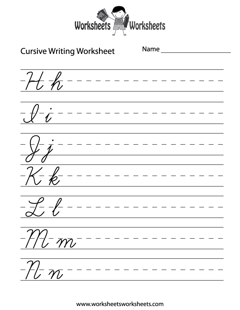 Printable Cursive Handwriting Worksheet Generator Printable Worksheets