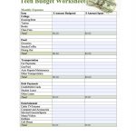 Teen Budget Worksheet | Teens | Budgeting Worksheets, Life Skills | Printable Worksheets For Teens