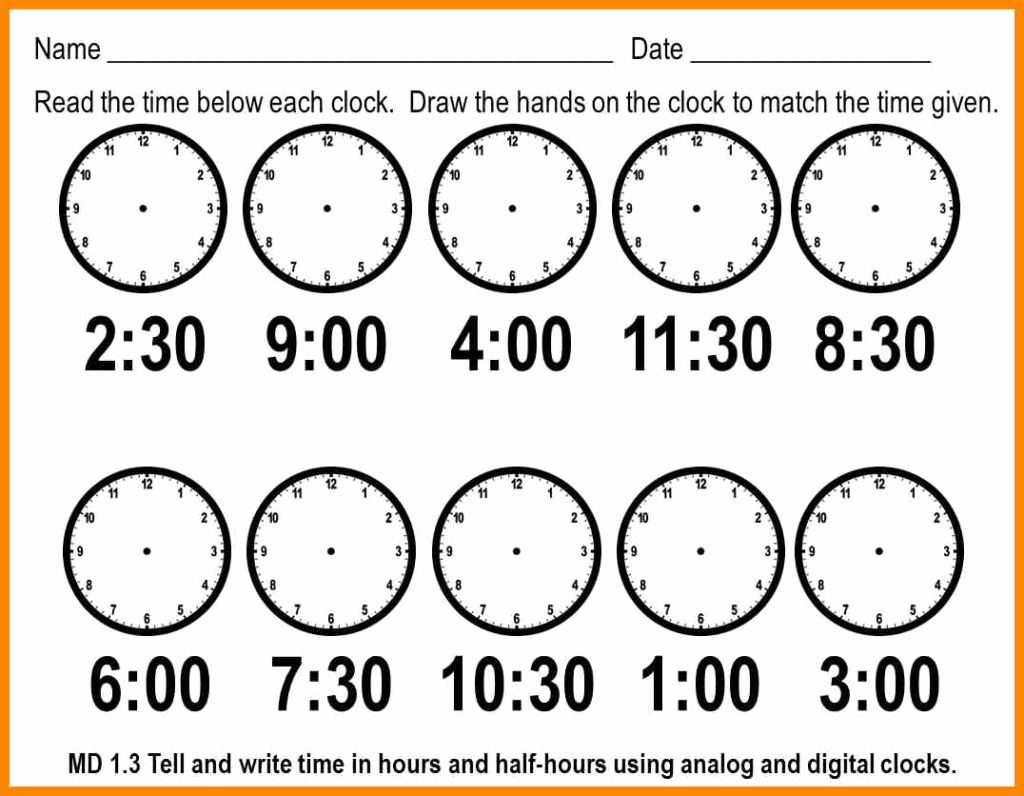 Telling Time Worksheets Printable – Worksheet Template - Free | Telling Time Worksheets Printable