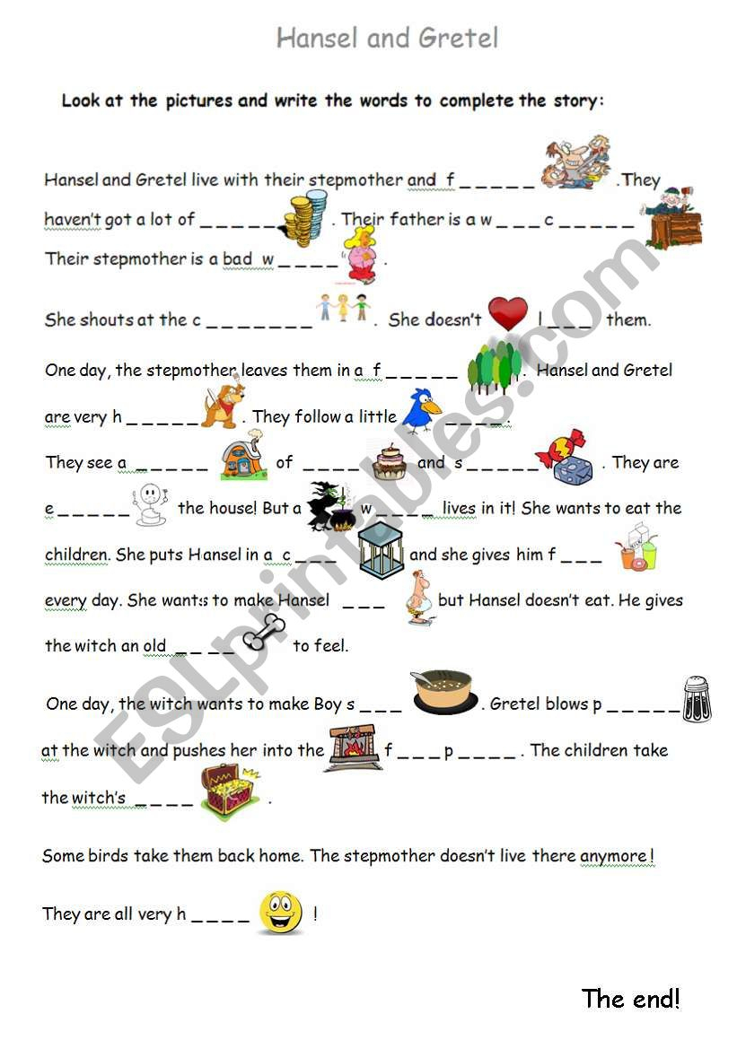 The Hansel And Gretel Story With Pictures - Esl Worksheetevaggelia23 | Hansel And Gretel Printable Worksheets