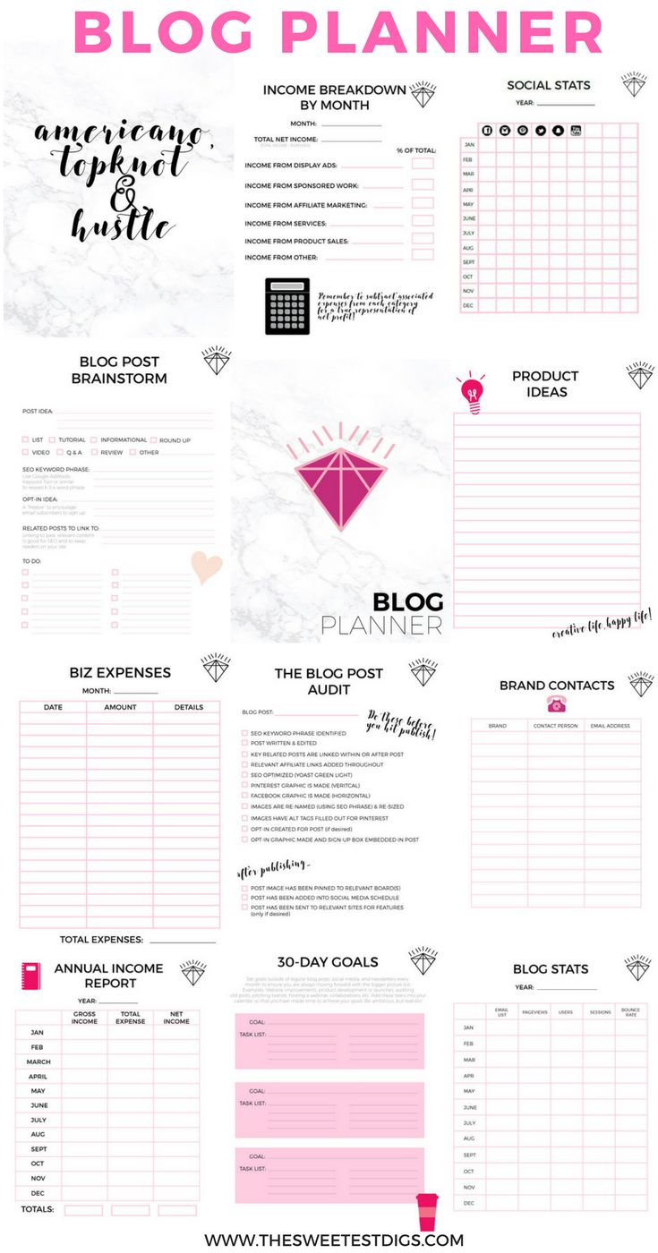 The Printable Blog Planner That Will Help You Grow Your Blog Biz | Blog Worksheet Printable
