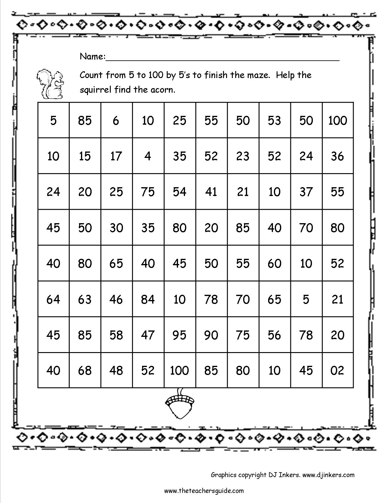 The Teacher&amp;#039;s Guide 100Th Day Of School Theme Page | Printable 100 Day Worksheets