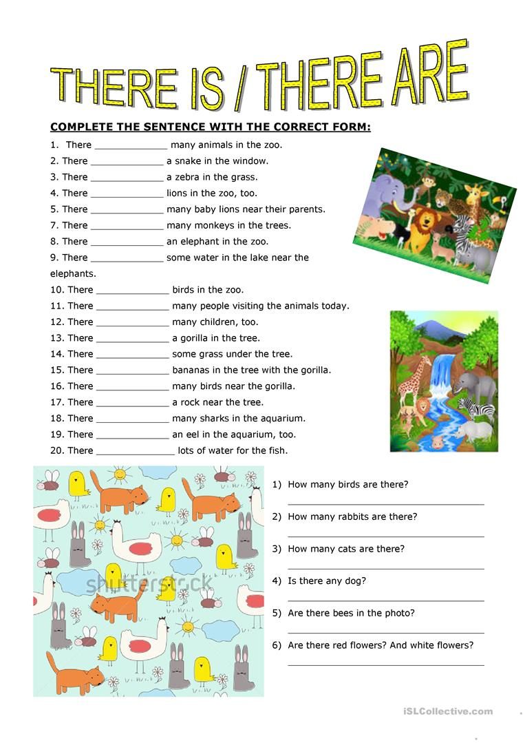 free printable worksheets there is there are