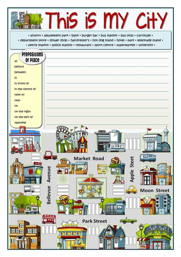This Is My City Worksheet - Free Esl Printable Worksheets Made | Places In Town Worksheets Printables