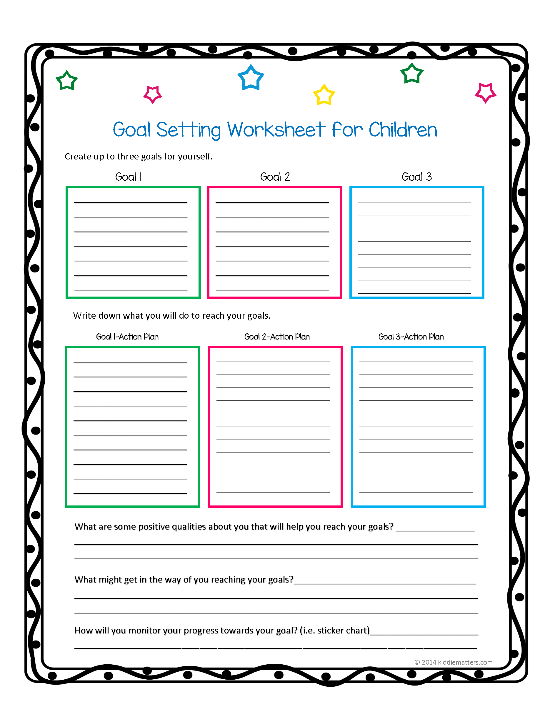 Printable Goal Setting Worksheet