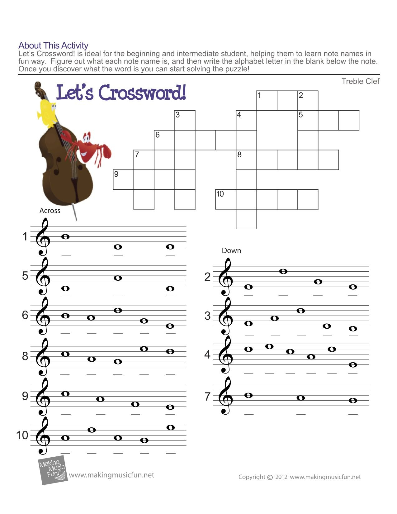 Treble Clef Fun Note Reading! | Easy Music Theory For Middle School | Reading Music Worksheets Printable
