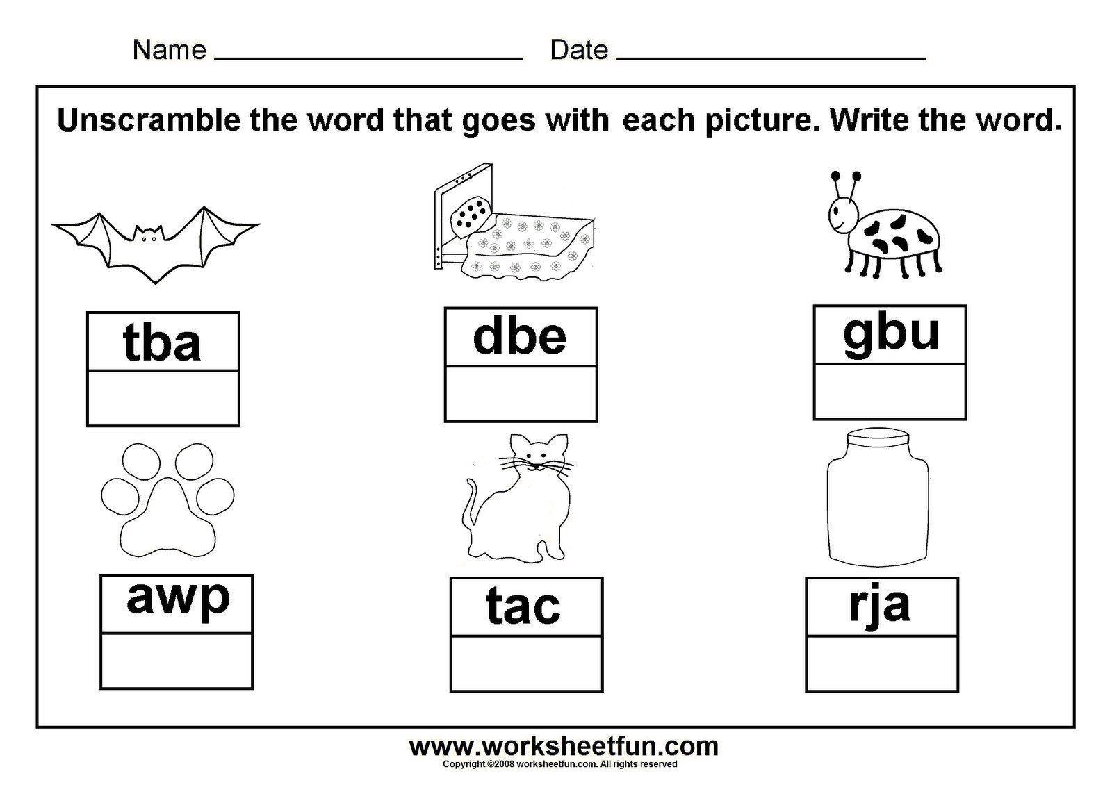 Unscramble Cvc Words; Great To Laminate And Put In A Word Work | Cvc Words Worksheets Free Printable