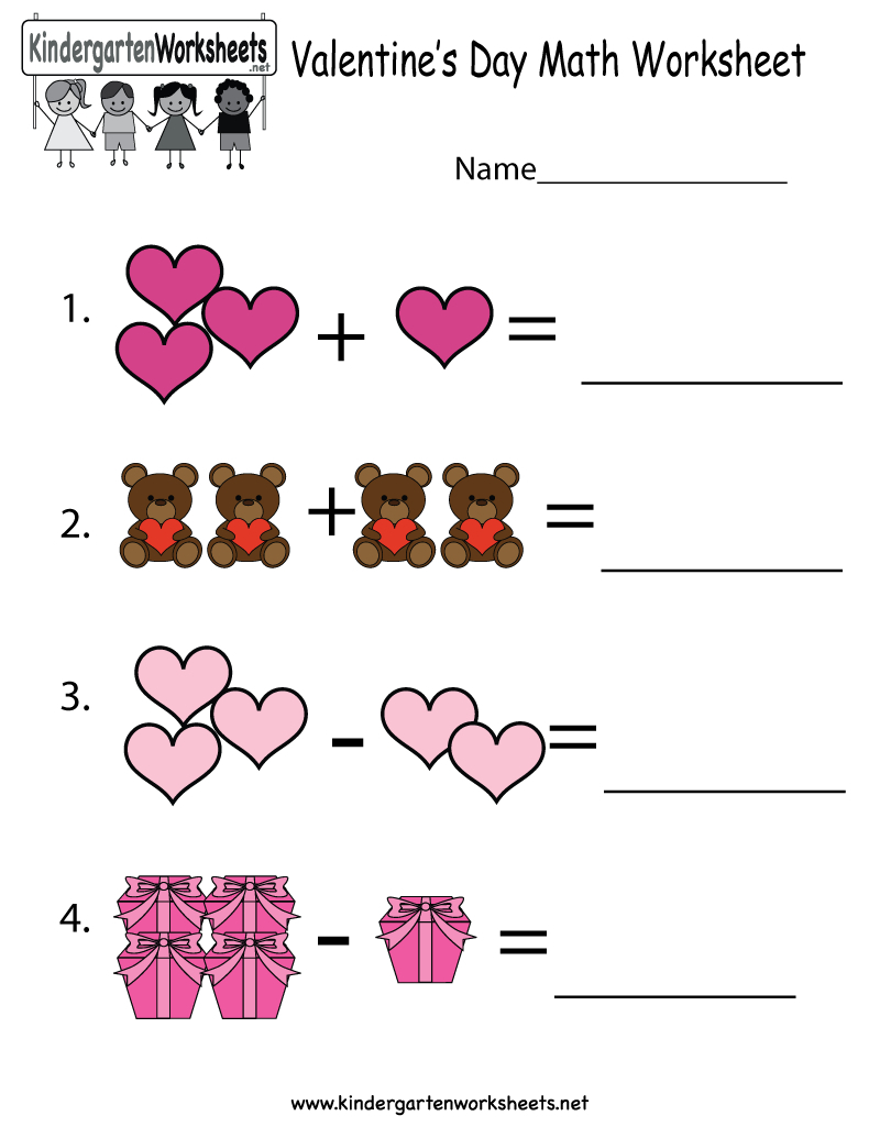 Valentine&amp;#039;s Day Math Worksheet - Free Kindergarten Holiday Worksheet | Free Printable Valentine Math Worksheets