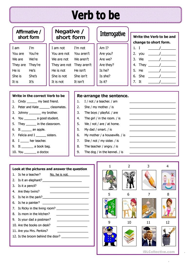 Verb To Be Worksheet - Free Esl Printable Worksheets Madeteachers | Esl Printable Grammar Worksheets