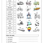 Vocabulary Matching Worksheet   Transport Worksheet   Free Esl | Free Printable Transportation Worksheets For Kids