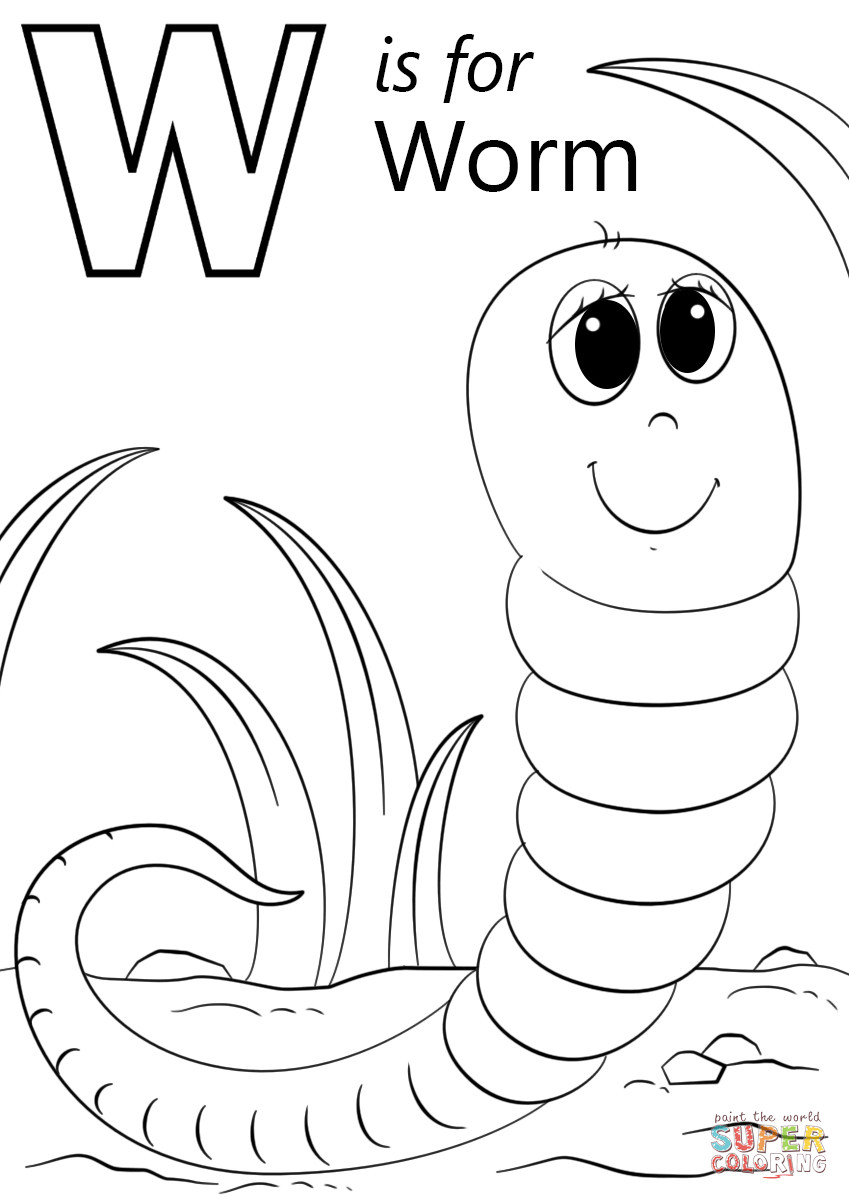 W Is For Worm | Super Coloring | Home Work | Pinterest | Worm Crafts | Free Printable Worm Worksheets