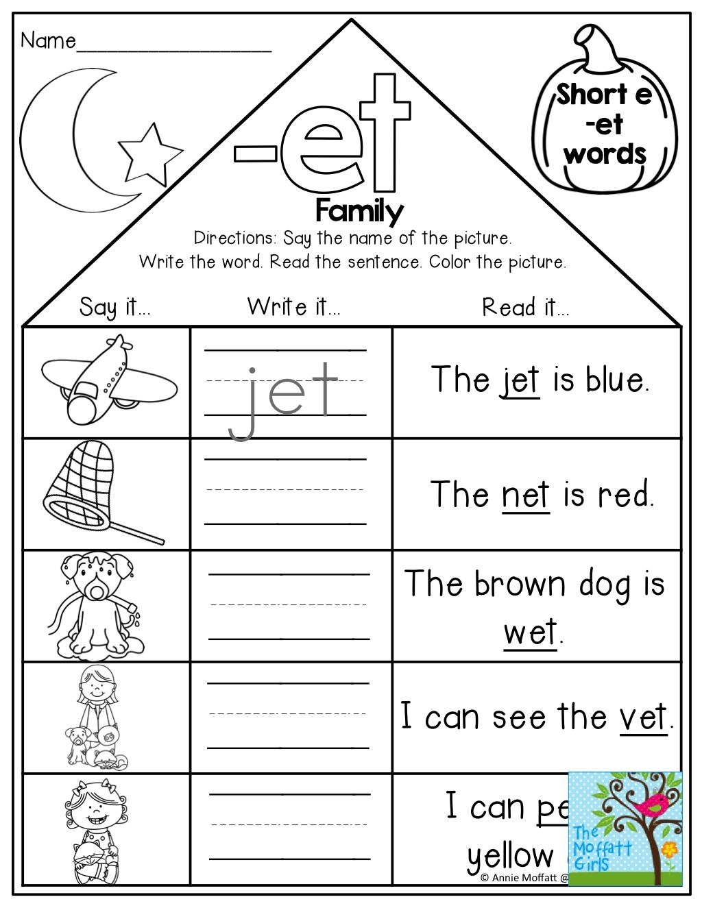 Word Family Houses And Tons Of Other Fun Printables! | Kindergarten | Free Printable Ay Word Family Worksheets