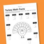 Worksheet Wednesday: Turkey Math Facts   Paging Supermom | Math Worksheets Thanksgiving Free Printable
