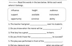 Printable English Worksheets For Middle School